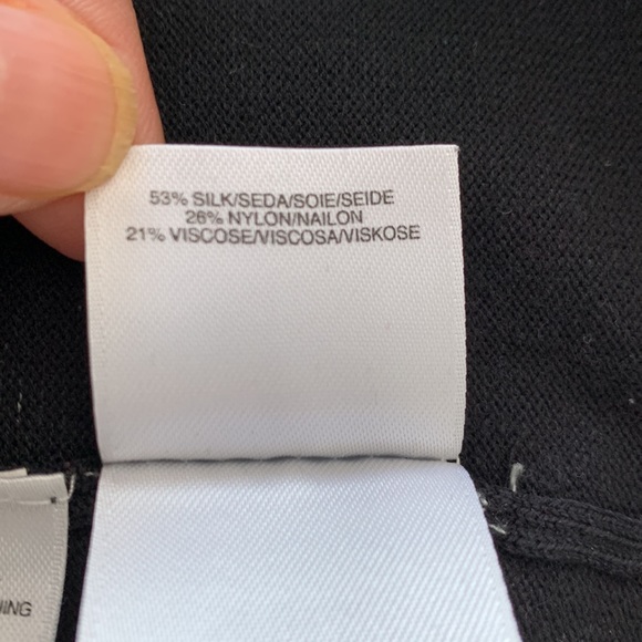 Black Jones New York Collection Platinum Silk Blend Short Sleeve Sweater… - Picture 4 of 8
